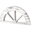 Distressed White Wood Windowpane Arch Mirror