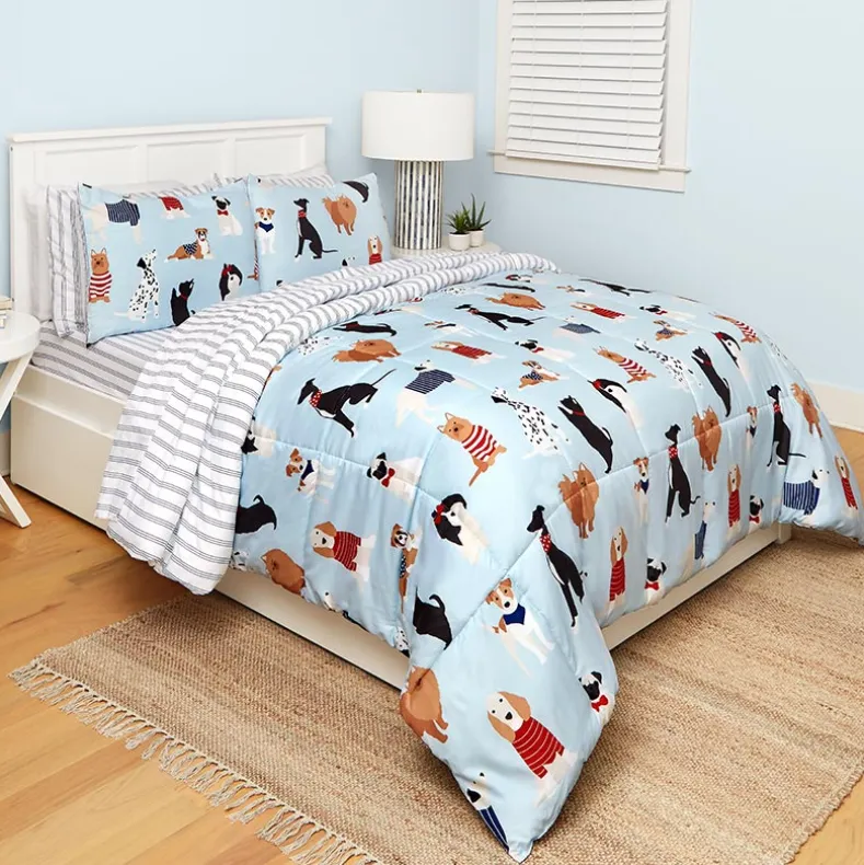 Dog's Life Reversible Queen or King Complete Comforter Set