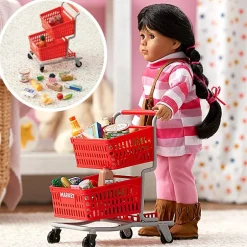 18" Doll Shopping Cart With Food Accessories