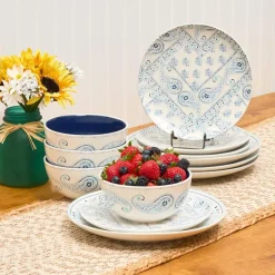 Dolly Parton Stoneware Everyday Paisley 12-Pc Dinnerware Set