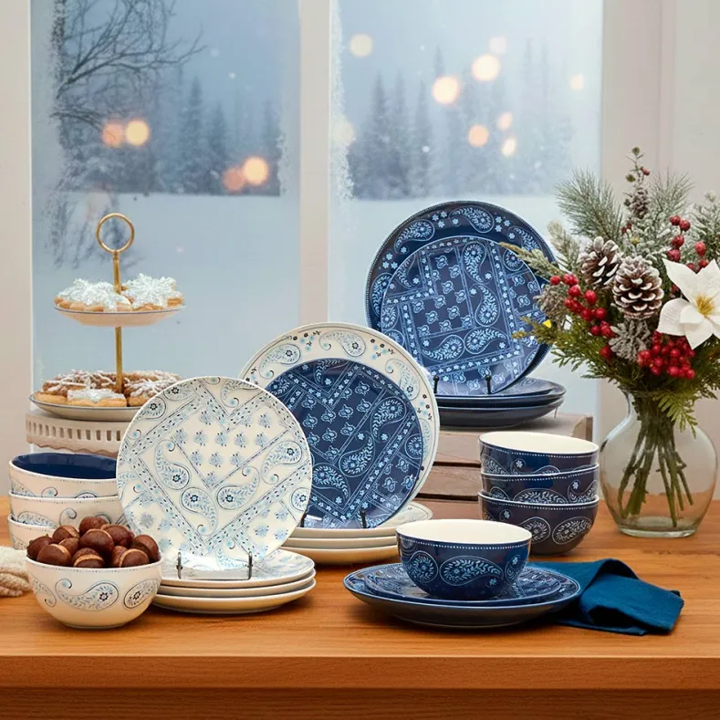 Dolly Parton Stoneware Everyday Paisley 12-Pc Dinnerware Set