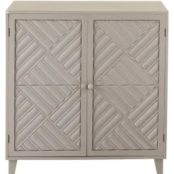 2-Door Gray Cabinet with Chevron Design