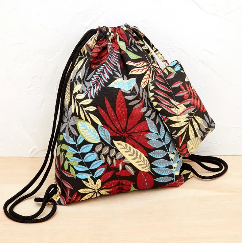 Drawstring Bag wtih Small Pouch