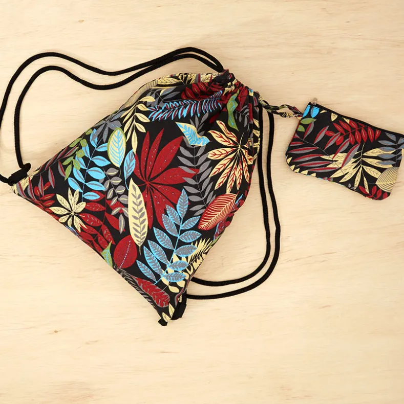 Drawstring Bag wtih Small Pouch