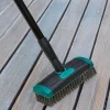 Durable 3-In-1 Patio And Deck Brush With Telescopic Handle And Weed Pick