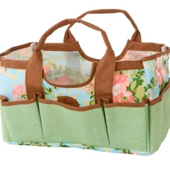 Durable Rose Print Canvas Tool Bag for Gardening
