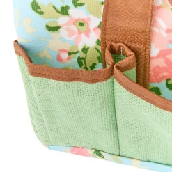 Durable Rose Print Canvas Tool Bag for Gardening