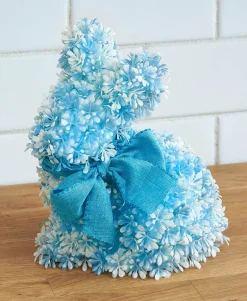 Easter Bunny Flower Figure - Blue, Pink, Or Purple