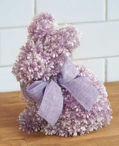 Easter Bunny Flower Figure - Blue, Pink, Or Purple