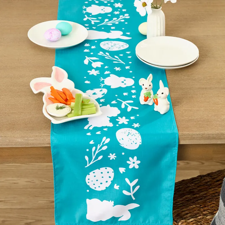 Easter Bunny Tableware, Ceramic Serving Pieces or Table Runner
