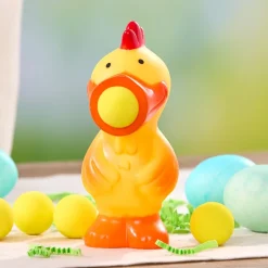 Easter Character Ball Popper Toy With 5 Foam Balls Bunny Or Chicken