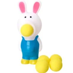 Easter Character Ball Popper Toy With 5 Foam Balls Bunny Or Chicken