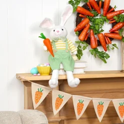 Easter Country Bunnies, Decorative Carrot Garland, or Carrot Wreath