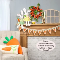 Easter Country Bunnies, Decorative Carrot Garland, or Carrot Wreath