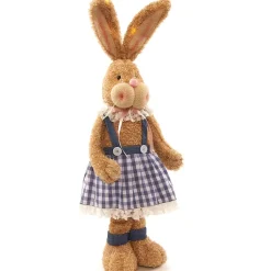 Easter Country Bunnies With Lighted Ears Or Blue Carrot Garland