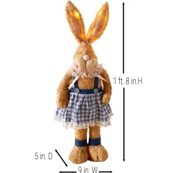 Easter Country Bunnies With Lighted Ears Or Blue Carrot Garland