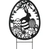 Easter Egg Silhouette Stake With Bunny And Flowers