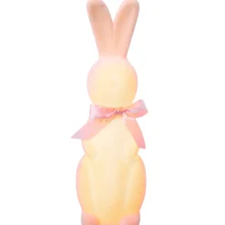 Easter Flocked Lighted Bunny Tabletop Décor - Green, Pink, Or Lavender