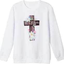Easter He Is Risen Cross Sweatshirt