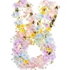 Easter Lighted Bunny Shape Spring Flower Wreath - Battery Operated