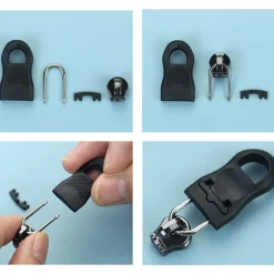 Easy Fix Zipper Pulls Plastic Replacement Sliders Set of 16