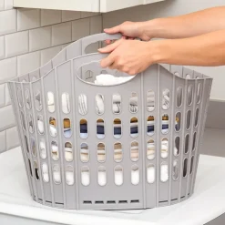 Easy Store Plastic Laundry Clothes Basket and Hamper