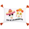 El Dia de Los Muertos Embroidered Decorative Pillow