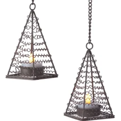 Elegant Solar Tea Light Danglers Set of 2