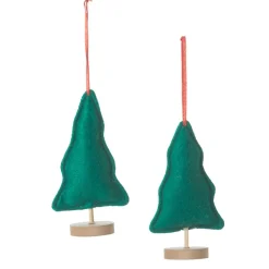 Embellished Plush Tree Ornaments Set of 2