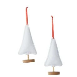 Embellished Plush Tree Ornaments Set of 2