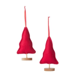 Embellished Plush Tree Ornaments Set of 2