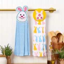 Embroidered Bunny Kitchen Towels Set of 2