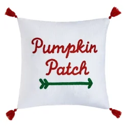 Embroidered Decorative Pumpkin Patch Pillow