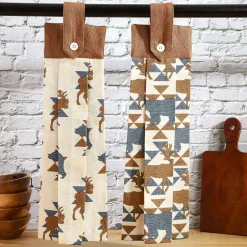 Embroidered Kitchen Towels Lodge Set of 2