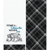 Embroidered Kitchen Towels Lodge Themed Set of 2