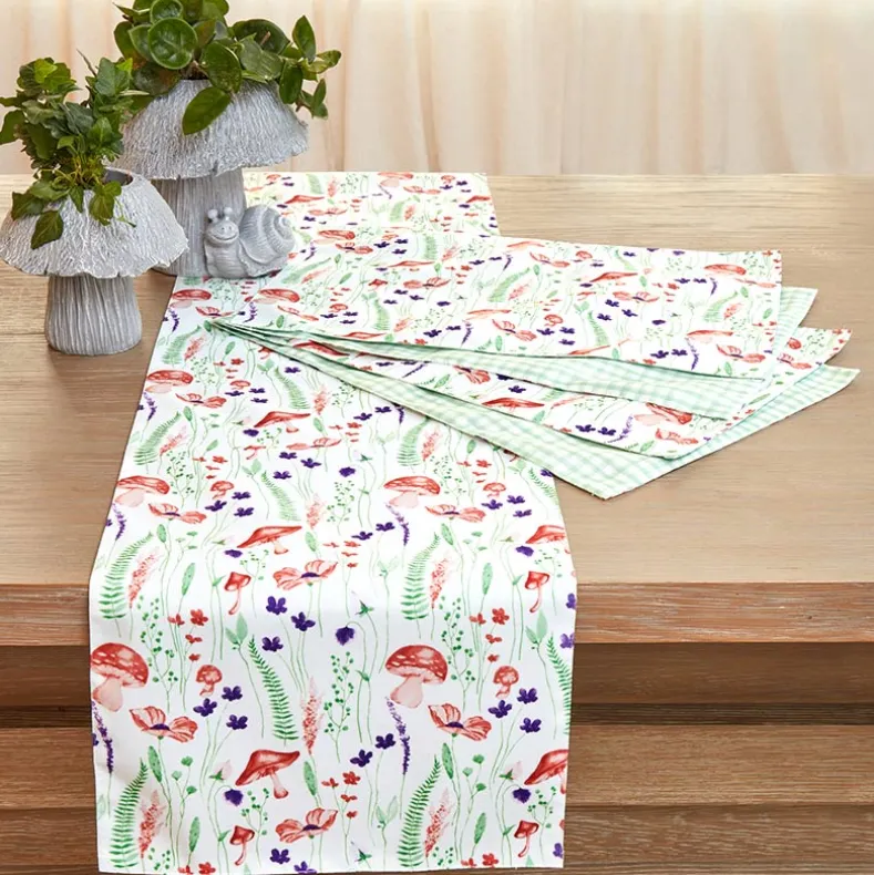 Fairy Garden Mushroom Table Runner or Set of 4 Placemats