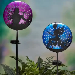 Fairy Solar Lighted Stake Garden Decoration Pink or Blue