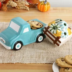 Fall Harvest Pumpkins Truck Shaped Cookie Jar