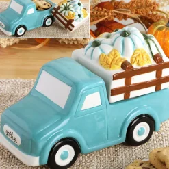 Fall Harvest Pumpkins Truck Shaped Cookie Jar
