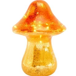 Fall Lighted Glass Mushrooms - Green, Yellow or Orange