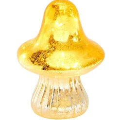 Fall Lighted Glass Mushrooms - Green, Yellow or Orange