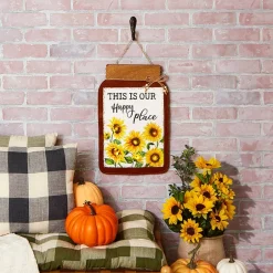 Fall Lighted Mason Jar Wall Hangings With Sentiment