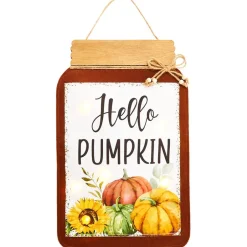 Fall Lighted Mason Jar Wall Hangings With Sentiment