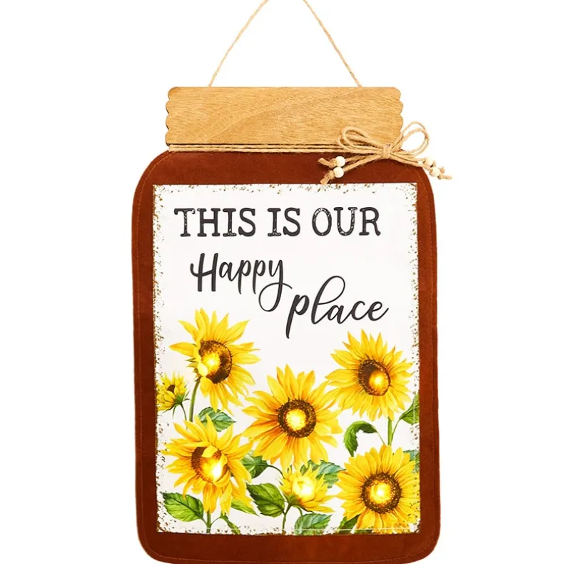 Fall Lighted Mason Jar Wall Hangings With Sentiment