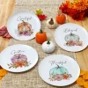 Fall Orange and White Pumpkin Toothpick Holders - Set of 2