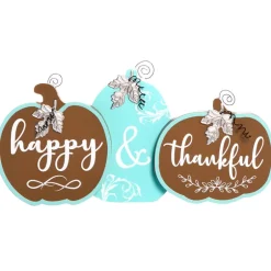 Fall Pumpkin Sentiment Sign-Happy and Thankful