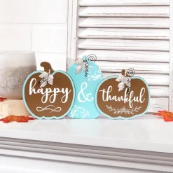 Fall Pumpkin Sentiment Sign-Happy and Thankful