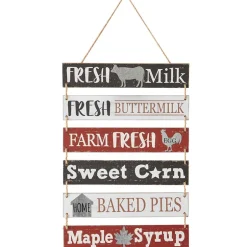 Farm Fresh Wall Décor Collection – Hanging Sign or Rustic Wall Clock