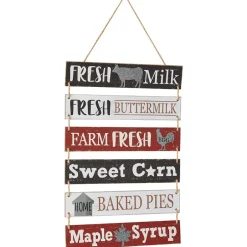 Farm Fresh Wall Décor Collection – Hanging Sign or Rustic Wall Clock