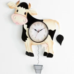 Farmhouse Barnyard Animal Pendulum Wall Clock